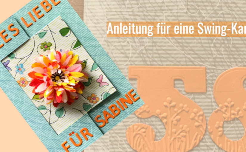 Flower-Power Geburtstagskarte – Swing card